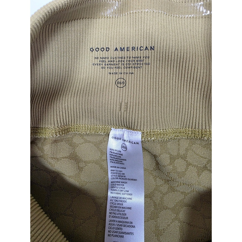 Good American Pickled Olive Shimmer Animal Print Leggings - Picture 4 of 5